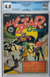 ALL STAR COMICS #5 ~ DC 1941 ~ CGC 4.0 VG ~ 1ST INTRO OF HAWKGIRL