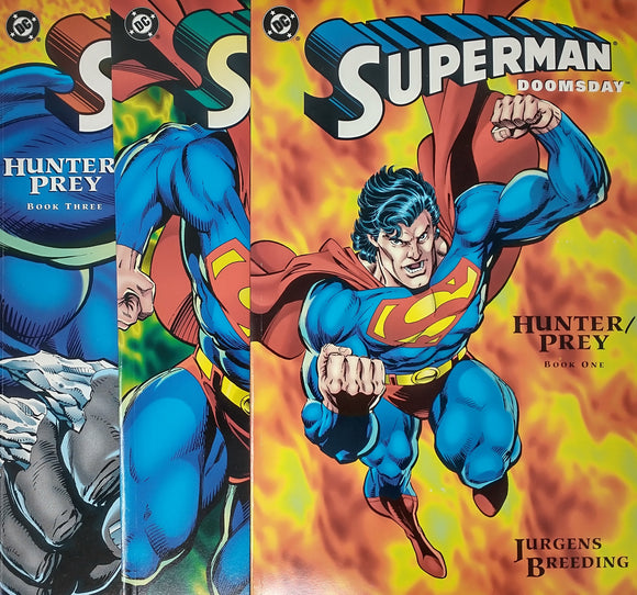 SUPERMAN DOOMSDAY HUNTER PREY #1-3 MINI SERIES DC 1994
